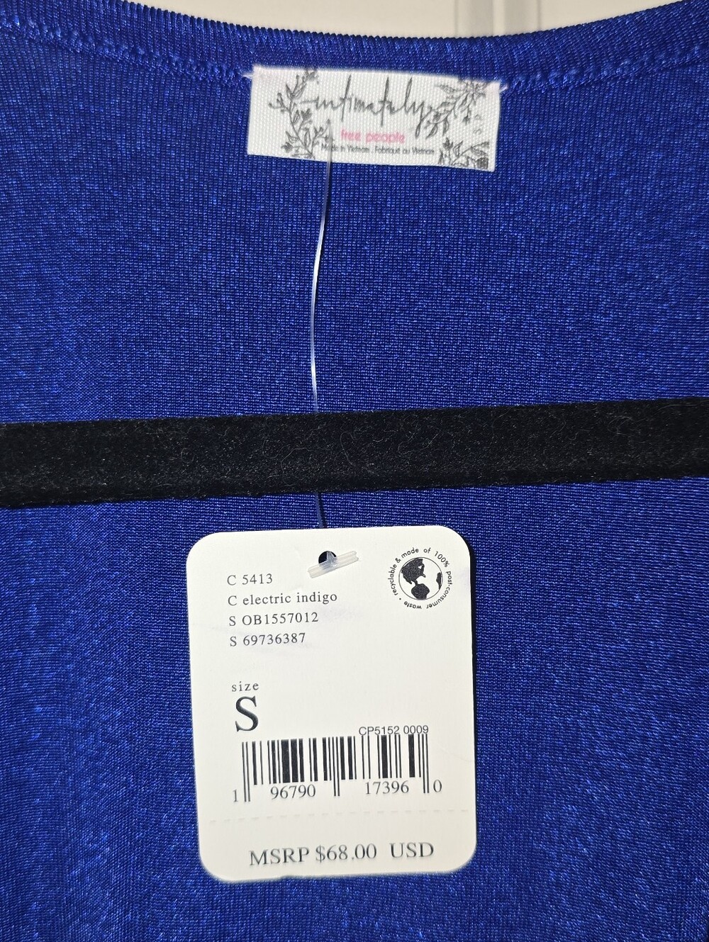 NWT FP Royal Blue Long Sleeve V-Neck Bodysuit - Picture 2 of 3